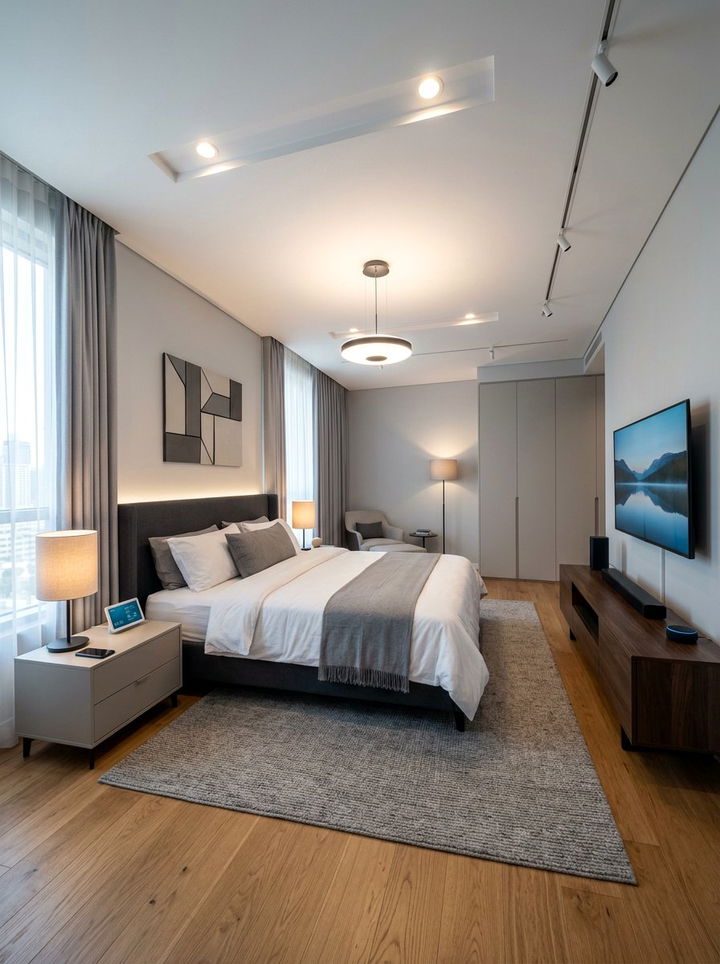 Smart lighting for master bedroom - 30 bedroom dimmer lights ideas