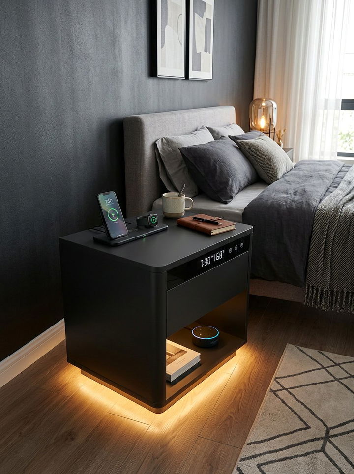 Smart nightstand - 30 bedroom modern nightstands