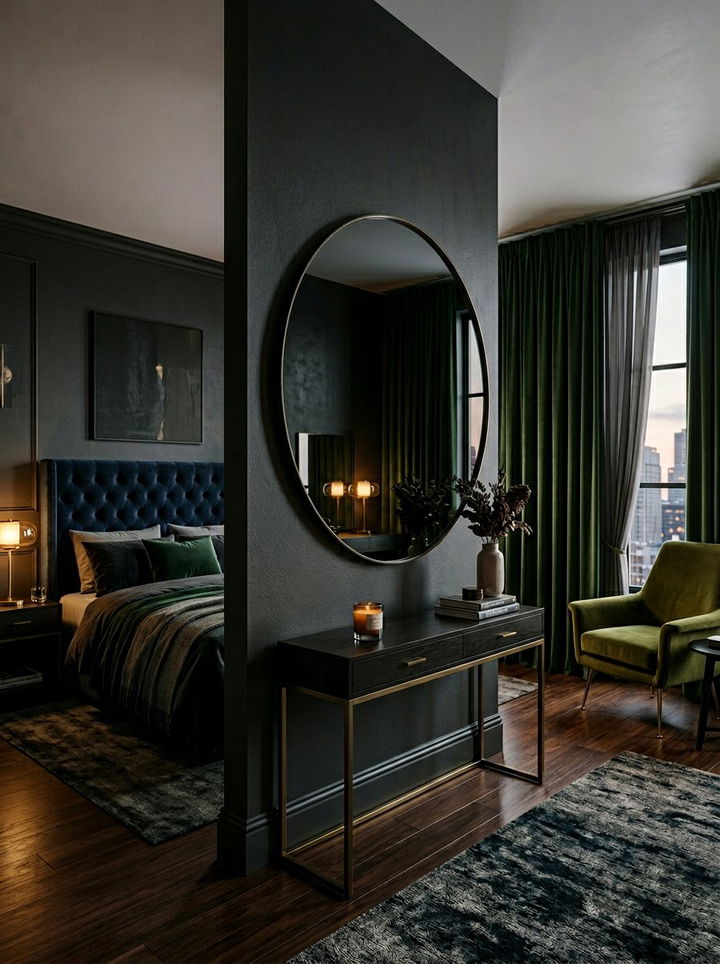 Smoked Glass Round Mirror - 30 bedroom round mirrors