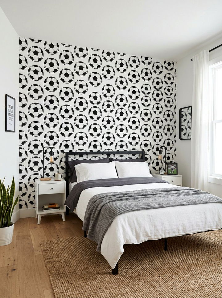 Soccer ball wallpaper - 30 soccer bedroom ideas