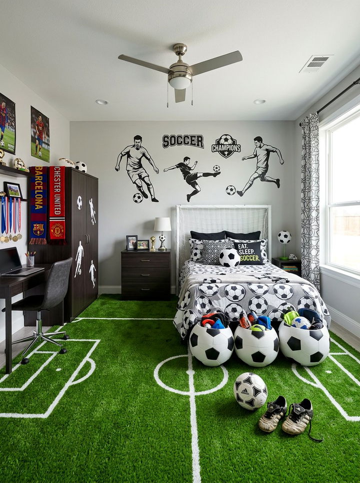 Soccer bedroom - 30 sports themed bedroom ideas