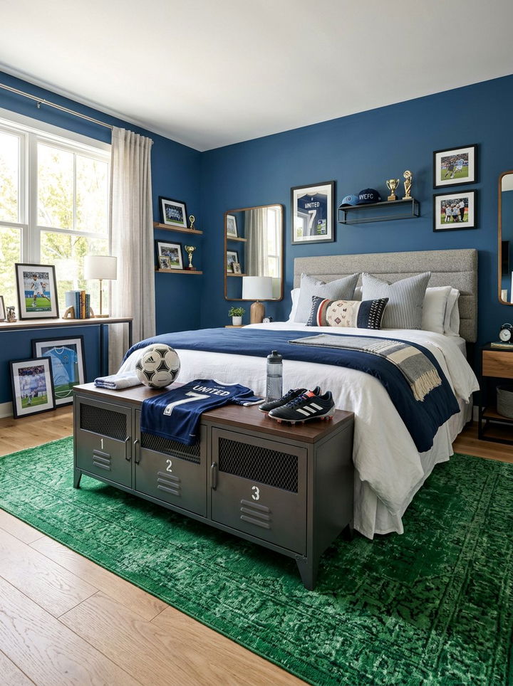 Soccer bench furniture - 30 soccer bedroom ideas