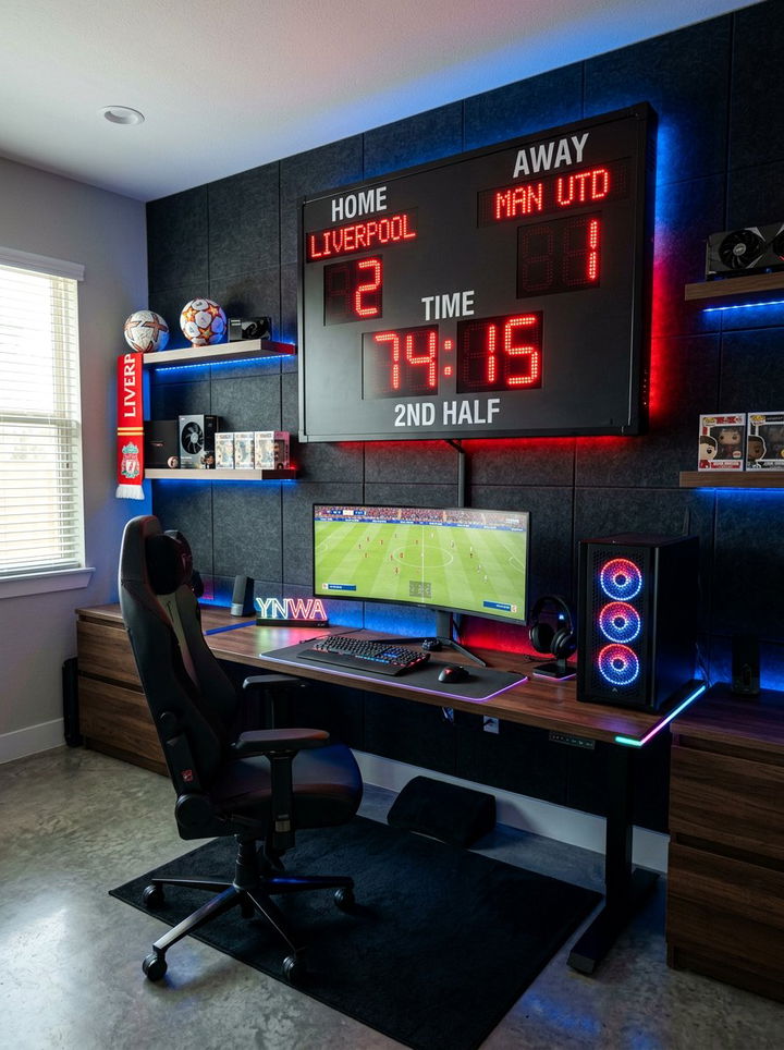 Soccer scoreboard clock - 30 soccer bedroom ideas