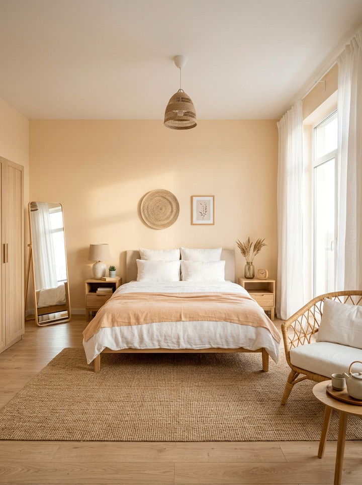 Soft Apricot Zen Bedroom - 30 Zen bedroom color ideas
