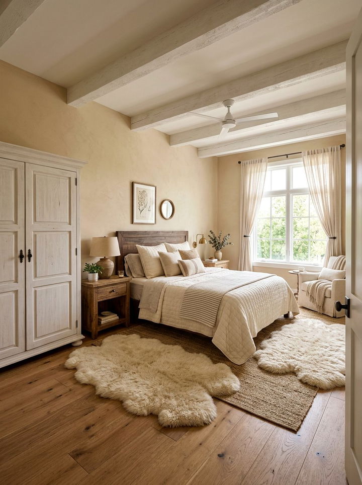 Soft Beige Farmhouse Bedroom - 30 farmhouse bedroom color ideas
