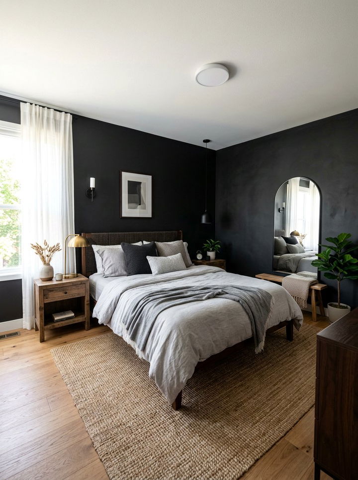 Soft Black Bedroom - 30 dark neutral bedroom ideas