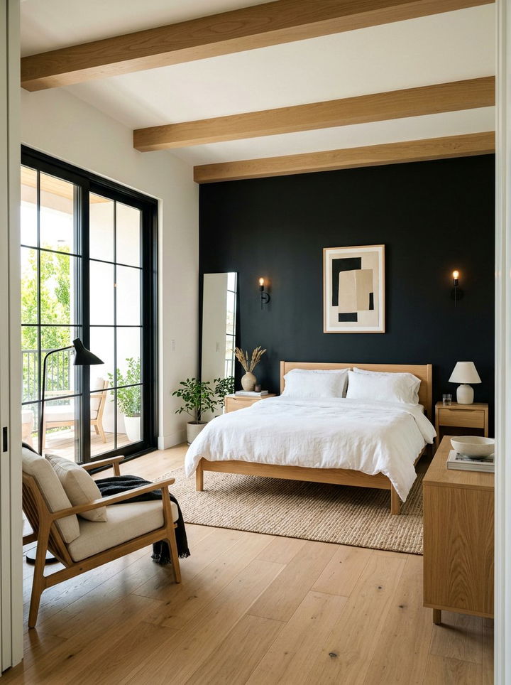 Soft Black Japandi Bedroom - 30 japandi bedroom color ideas