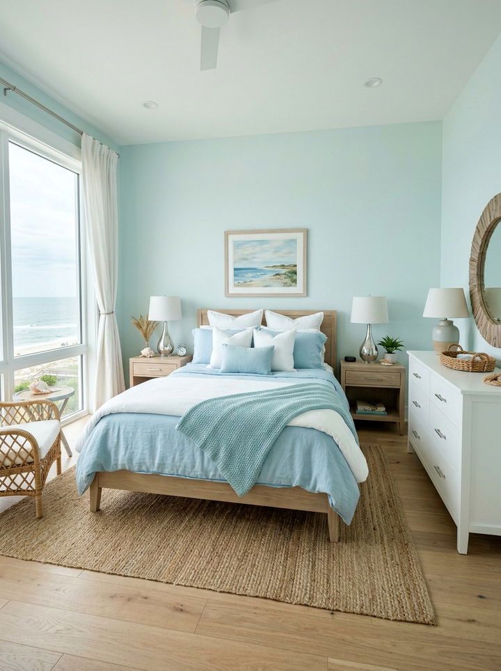 Soft Blue Beach Bedroom - 30 beach themed bedroom ideas