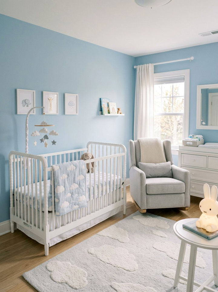 Soft Blue Nursery - 30 blue bedroom ideas
