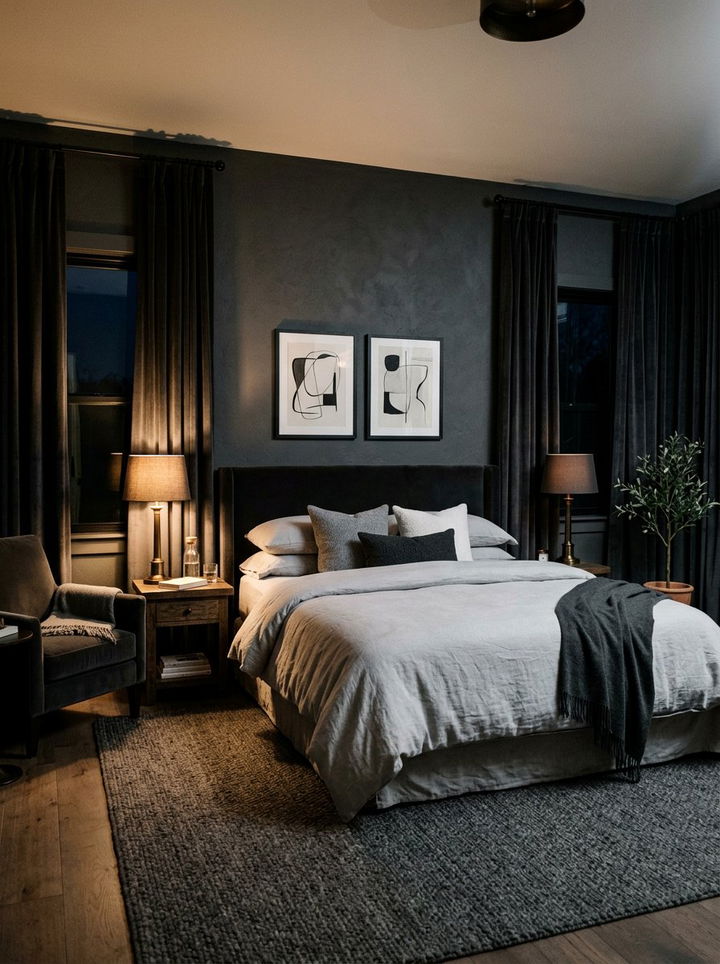 Soft Charcoal Bedroom - 30 cool neutral bedroom ideas