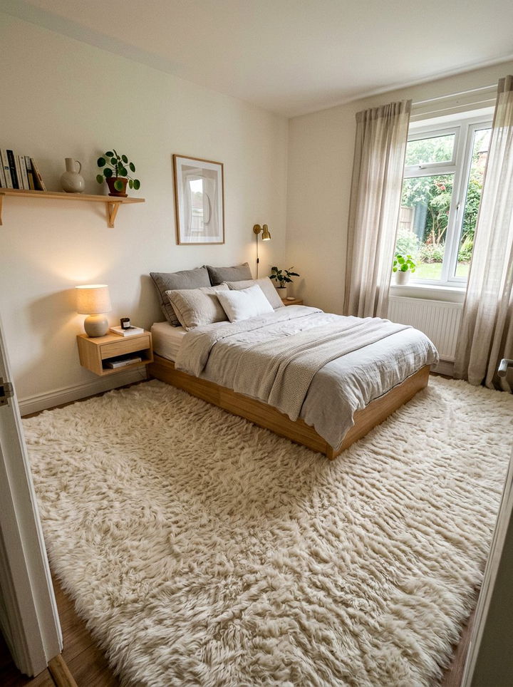 Soft Faux Fur Area Rug - 30 faux fur bedroom ideas