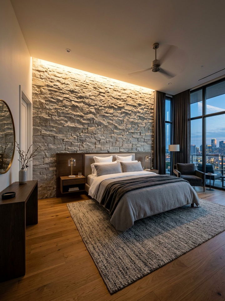 Soft Glow Wall Wash - 30 bedroom accent lighting ideas