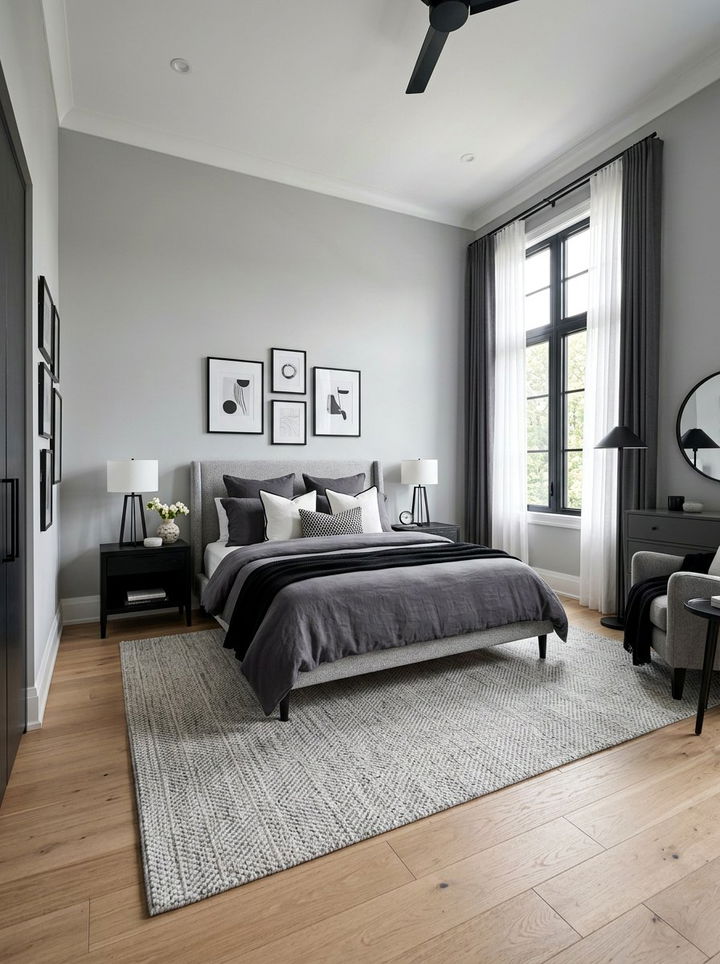 Soft Gray And Black White Bedroom - 30 black and white bedroom ideas