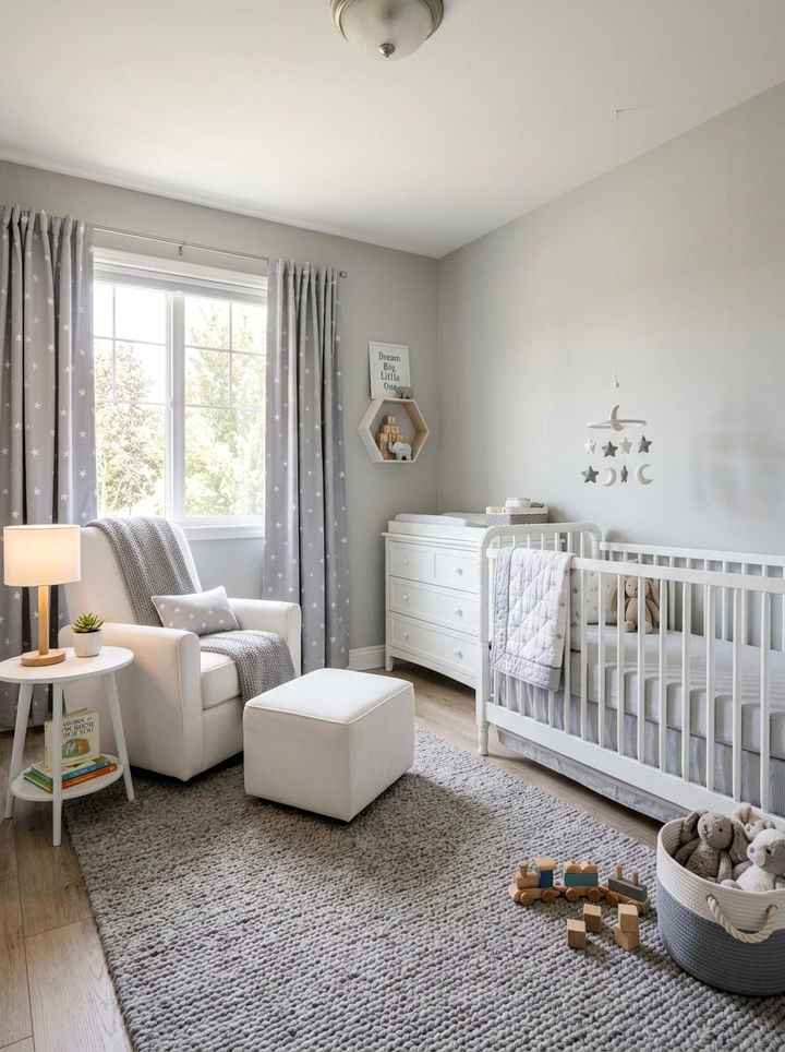 Soft Gray Nursery Bedroom - 30 gray and white bedroom ideas