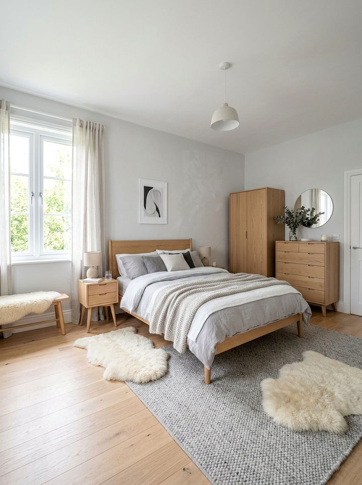 Soft Gray Scandi Bedroom - 30 minimalist gray bedroom ideas
