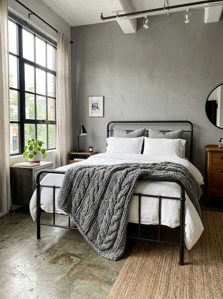 Soft Gray Throw Blanket - 30 industrial gray bedroom ideas