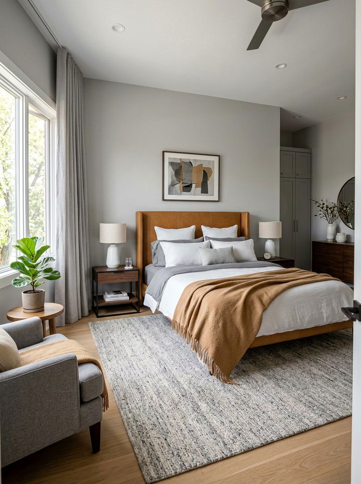 Soft Grey And Camel Bedroom - 30 unisex bedroom ideas