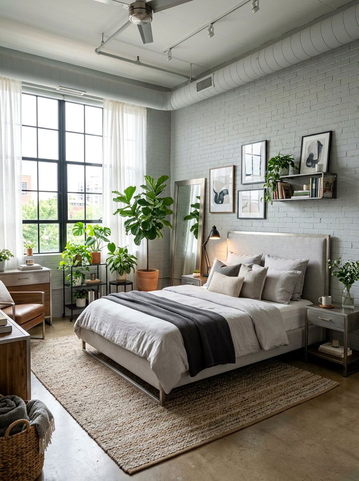 Soft Grey Industrial Bedroom - 30 industrial grey bedroom ideas