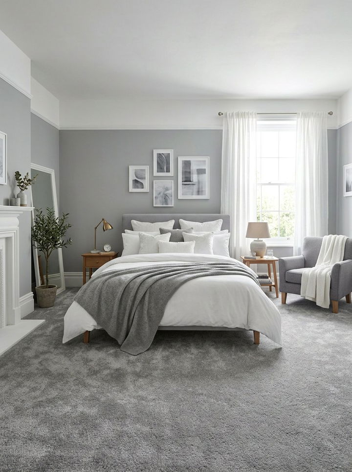 Soft Grey and White Bedroom - 30 grey and white bedroom ideas