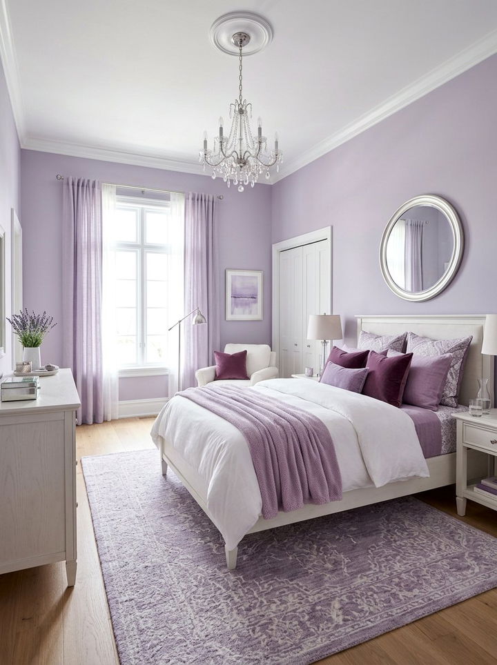 Soft Lavender Bedroom - 30 muted tone bedroom ideas