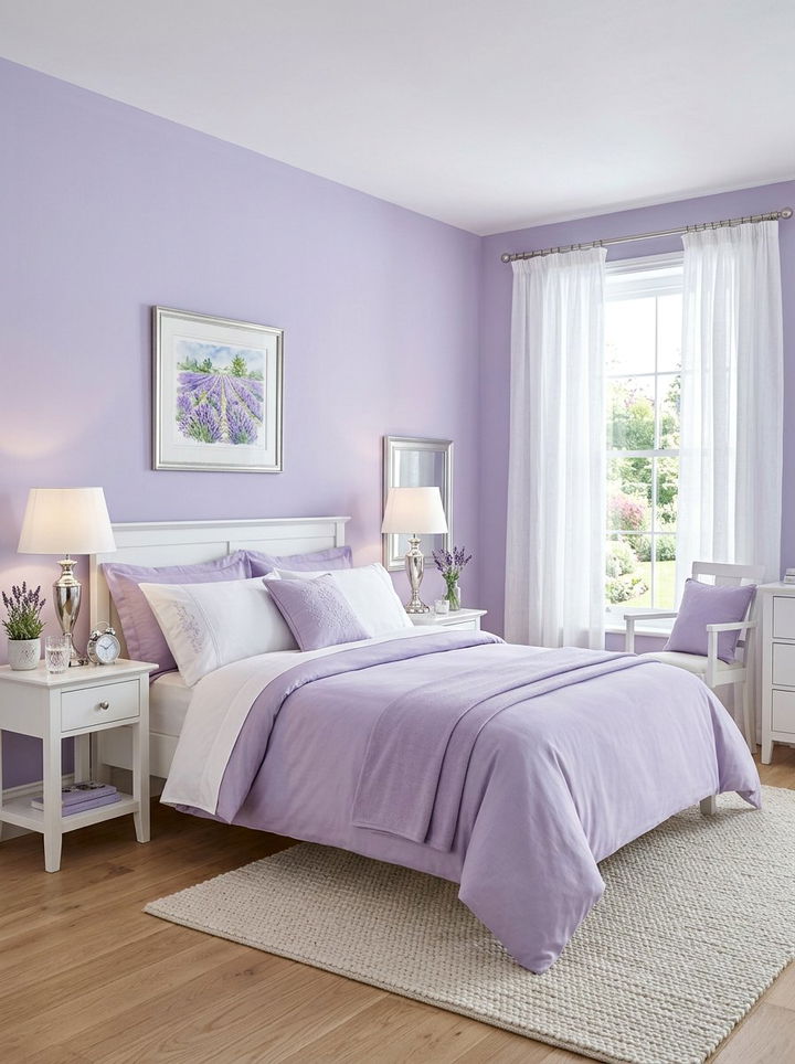 Soft Lavender Bedroom - 30 bedroom accent color ideas