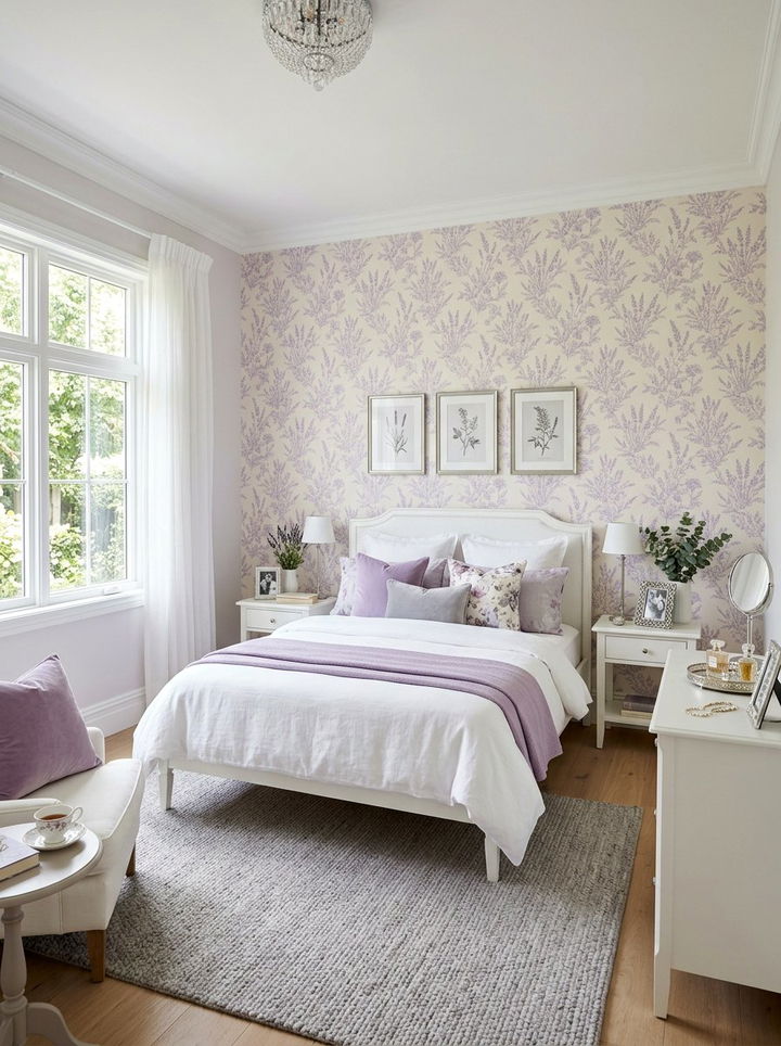 Soft Lavender Wallpaper - 30 bedroom accent wall wallpapers