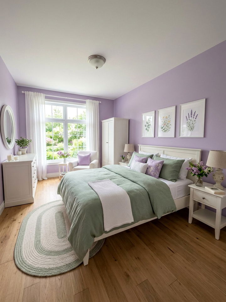 Soft Lilac and Sage Bedroom - 30 bedroom color schemes