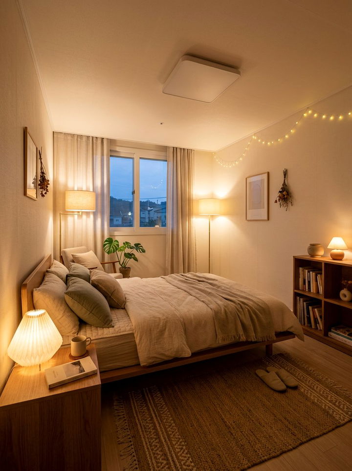 Soft Mood Lighting - 30 Korean bedroom ideas