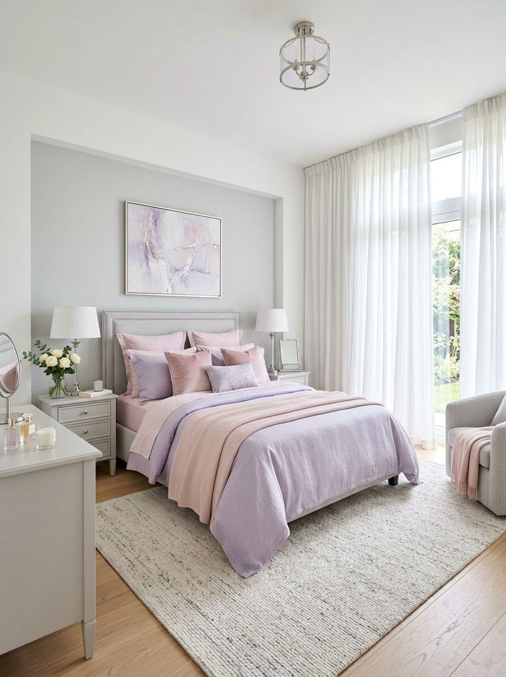 Soft Pastel Bedroom - 30 bedroom bed making ideas