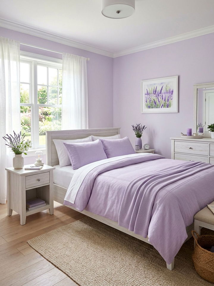 Soft Pastel Lavender Duvet - 30 bedroom floral bedding ideas