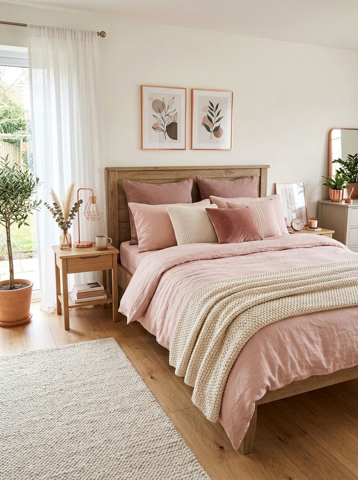 Soft Pink Bedding - 30 bedroom layered bedding ideas