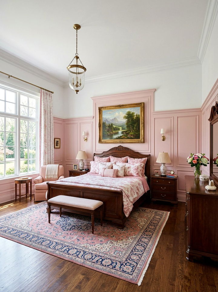 Soft Pink Wainscoting Bedroom - 30 pastel pink bedroom ideas