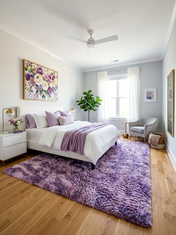 Soft Purple Shag Rug - 30 bedroom shag rugs