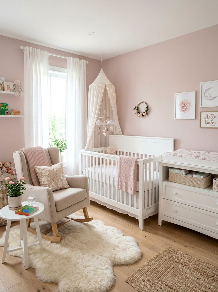 Soft Rose Nursery - 30 rose bedroom ideas