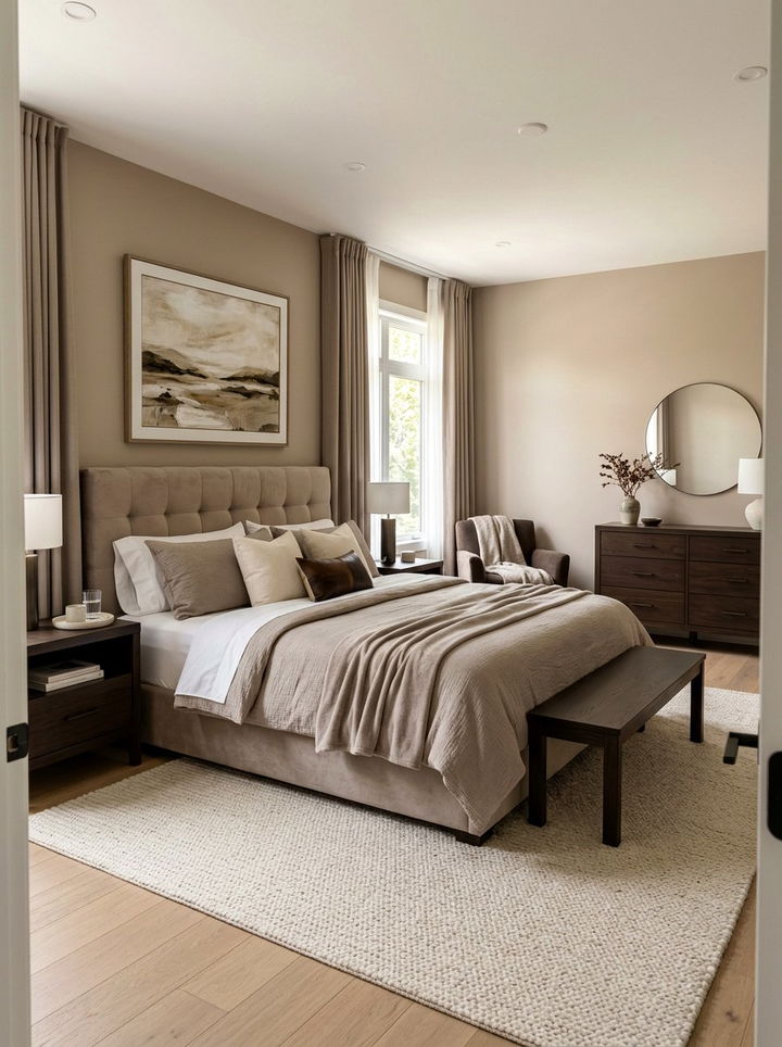 Soft Taupe Bedroom - 30 winter inspired bedroom color ideas