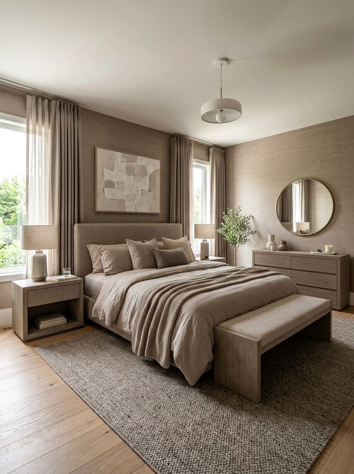 Soft Taupe Bedroom - 30 monochrome bedroom ideas
