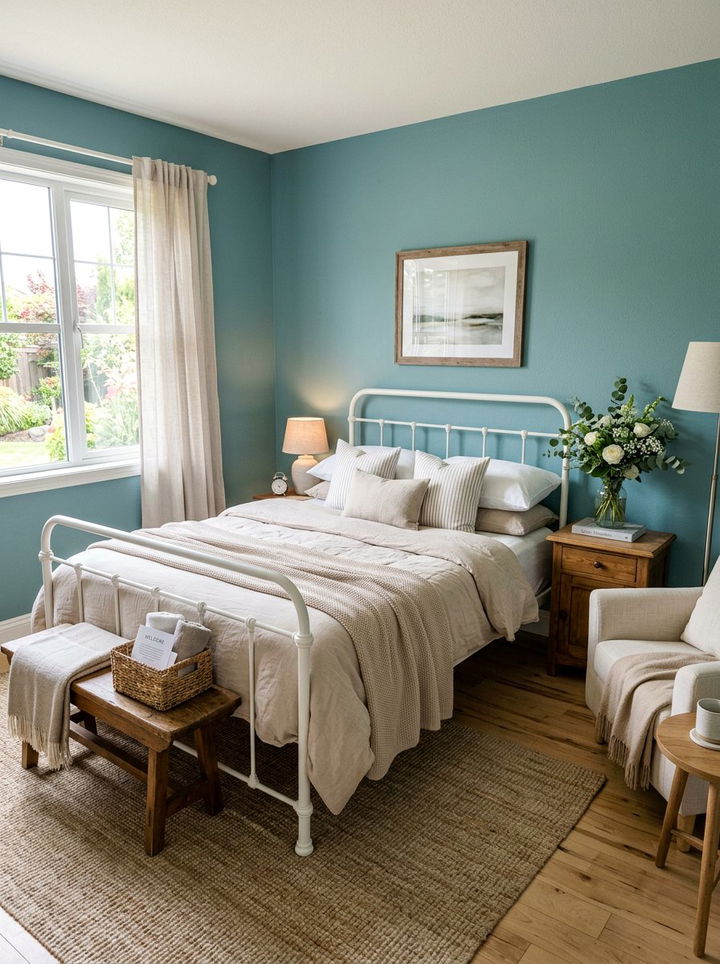 Soft Teal Guest Bedroom - 30 teal bedroom decor ideas