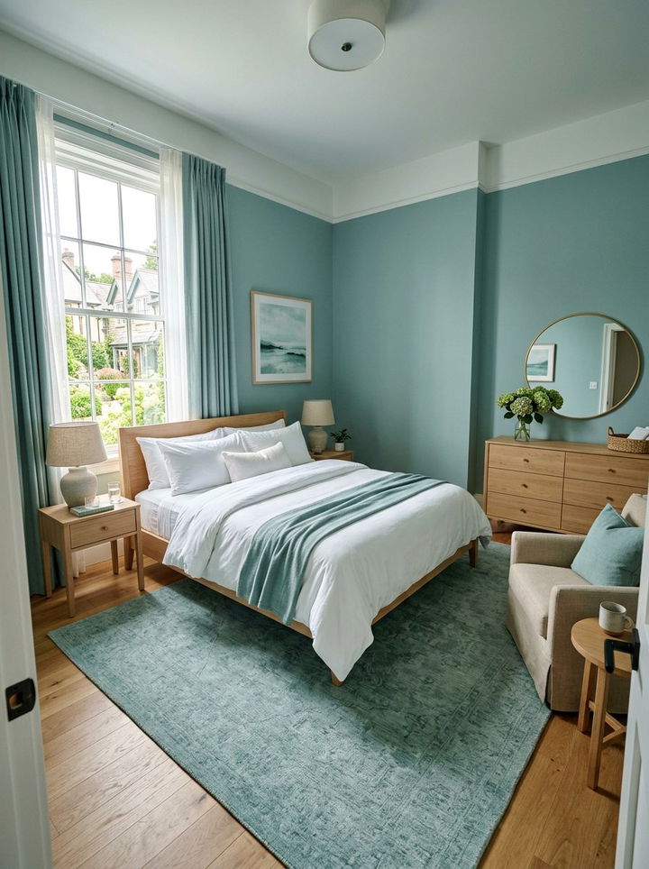 Soft Teal Guest Room - 30 teal bedroom ideas
