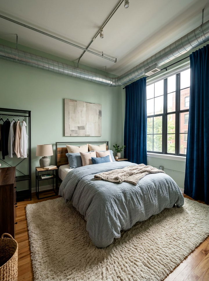 Soft Texture Industrial Bedroom - 30 exposed ductwork bedroom ideas