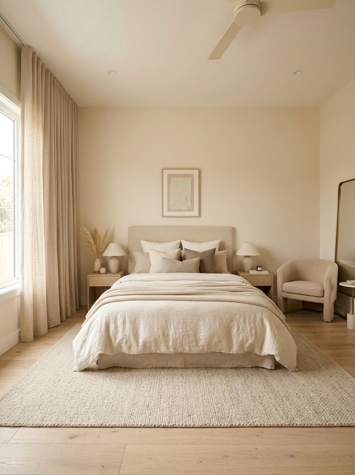 Soft Tonal Beige Bedroom - 30 scandinavian beige bedroom ideas