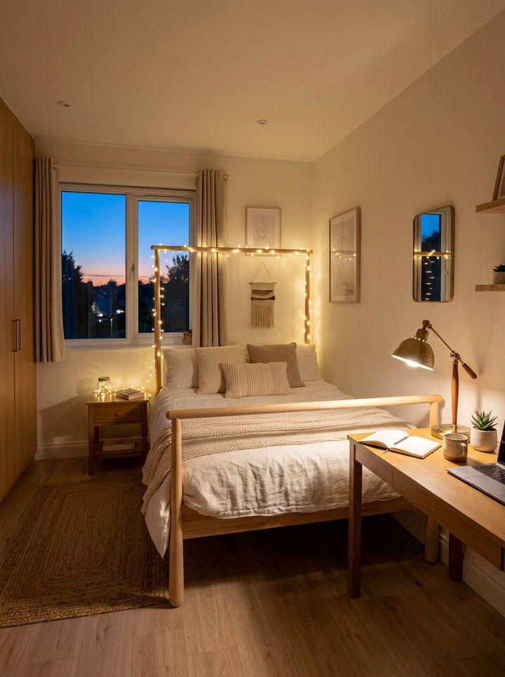 Soft White Lighting - 30 light academia bedroom ideas