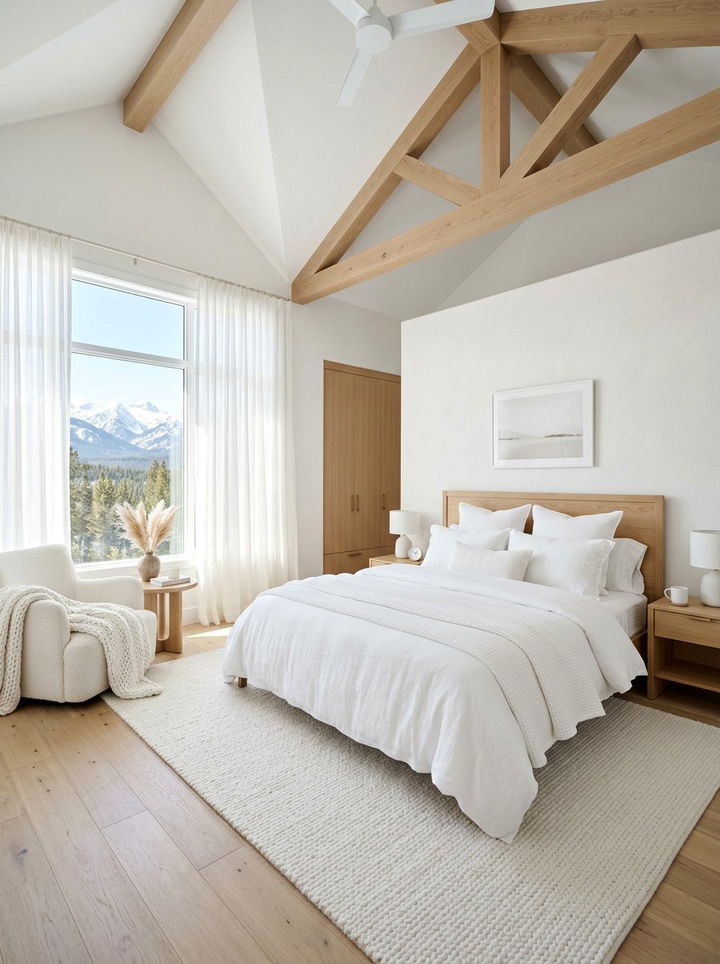 Soft White Mountain Bedroom - 30 mountain house bedroom ideas