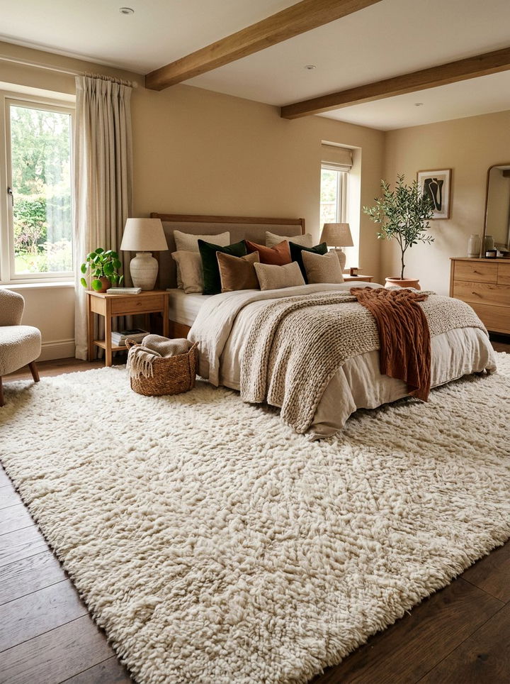 Soft Wool Rug - 30 better sleep bedroom ideas