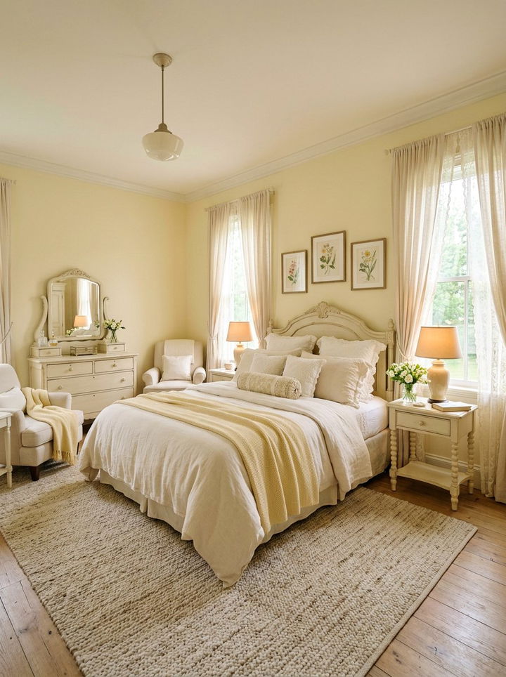 Soft Yellow Bedroom - 30 yellow bedroom ideas