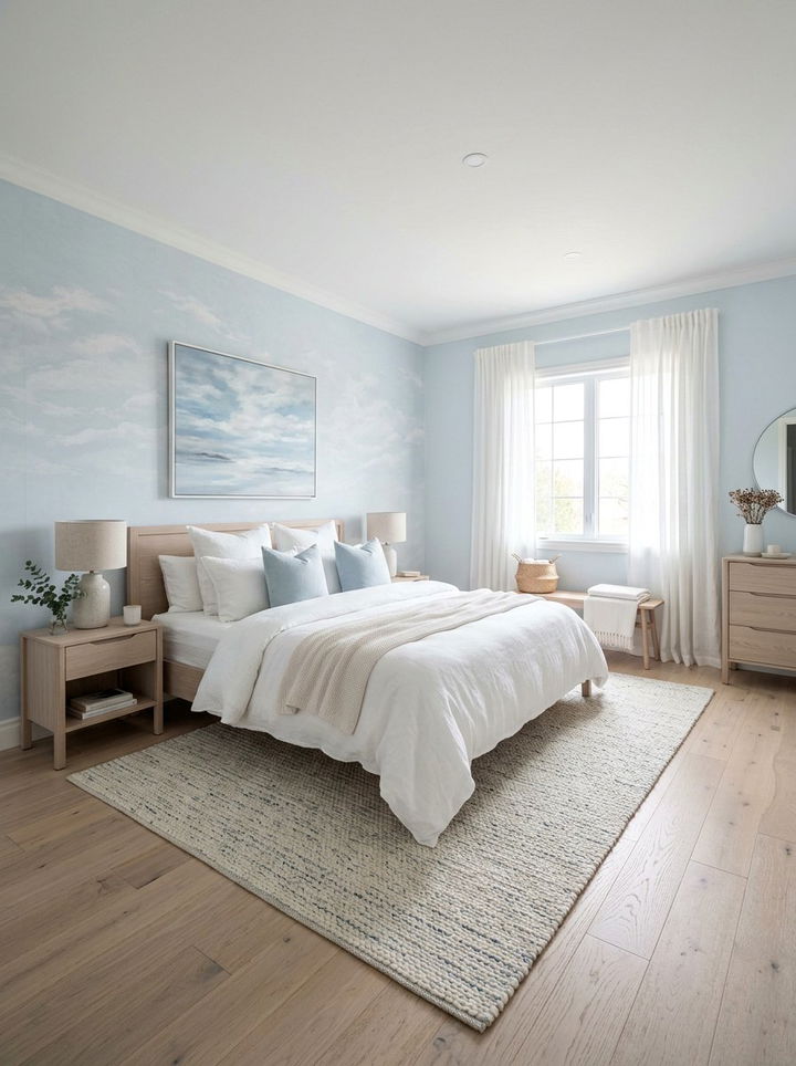Soft blue bedroom - 30 bedroom blue walls