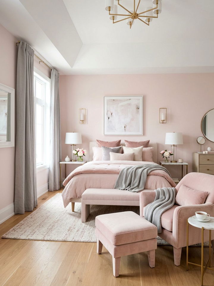Soft blush bedroom - 30 modern bedroom color ideas