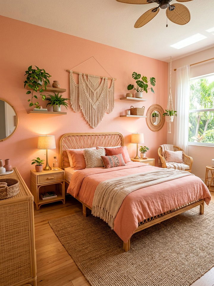 Soft coral bedroom - 30 pastel bedroom ideas