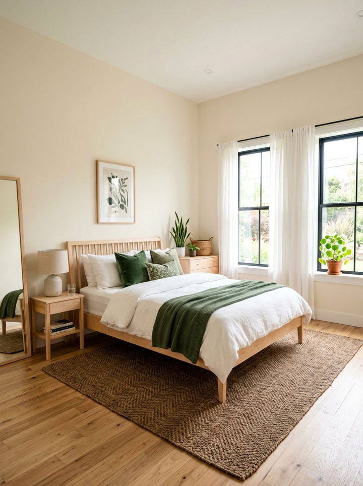 Soft cream bedroom - 30 forest inspired bedroom color ideas