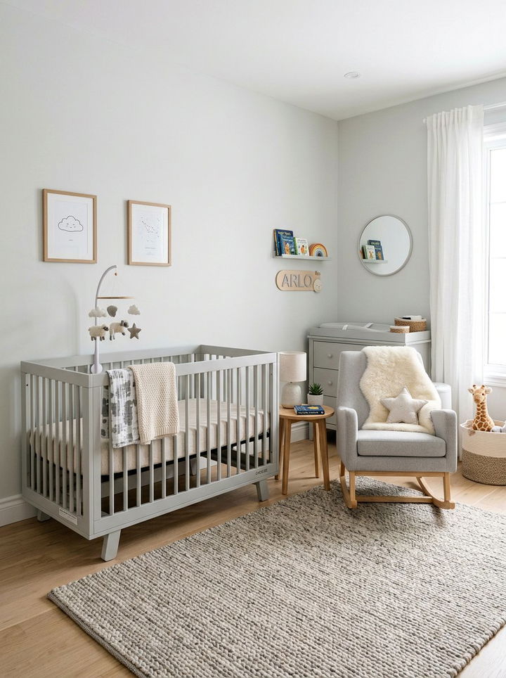 Soft grey nursery - 30 minimalist grey bedroom ideas