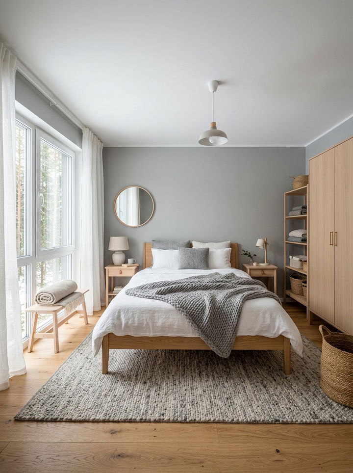 Soft grey scandinavian bedroom - 30 contemporary grey bedroom ideas